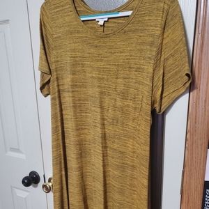 LuLaRoe Carly Dress, 3x, mustard yellow marled